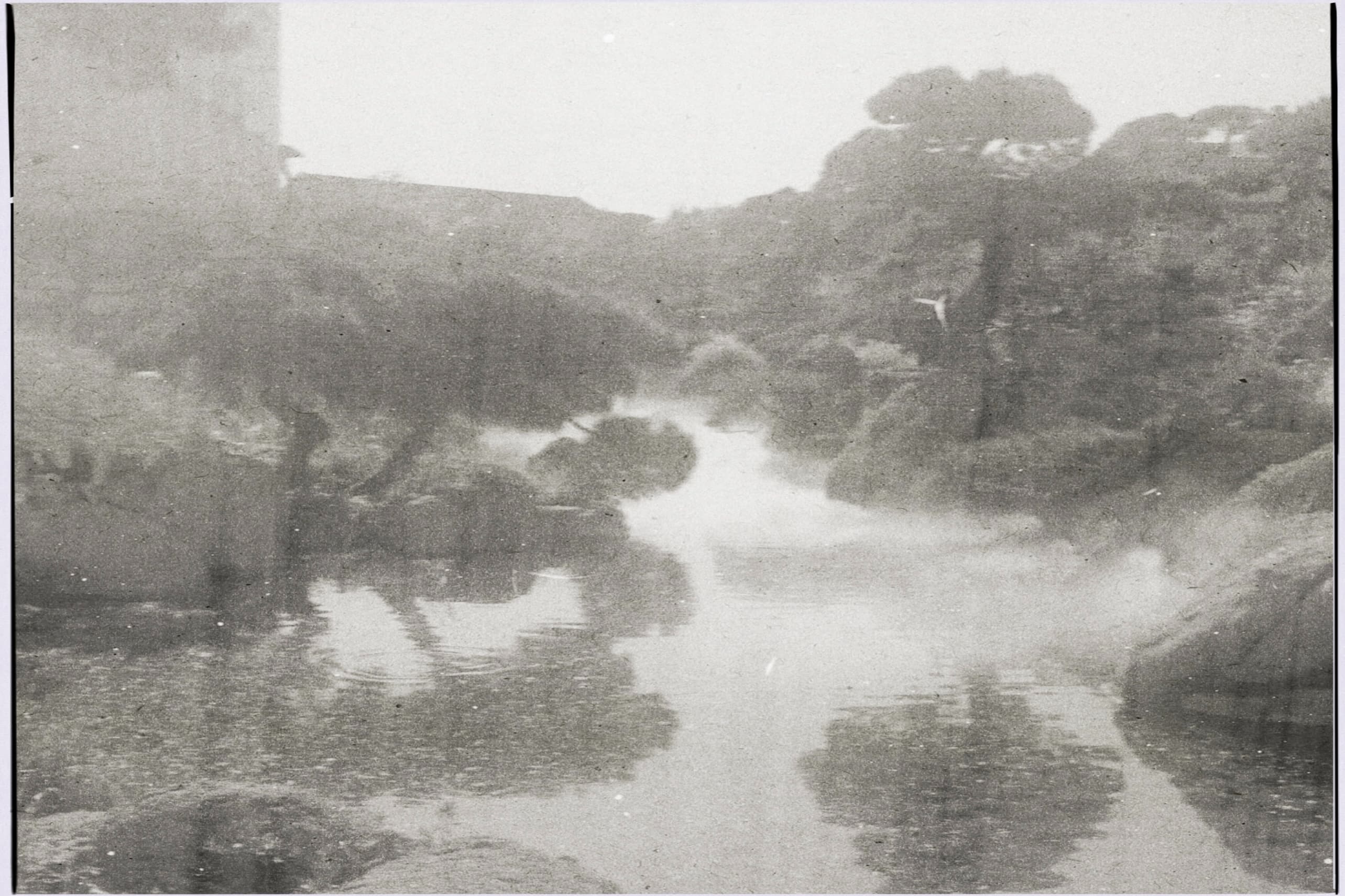 archive threshold image suspended in dark water